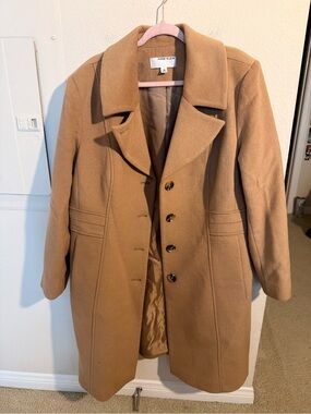 Anne Klein Wool Cashmere Blend Camel Tan Tailored Coat Women’s 18